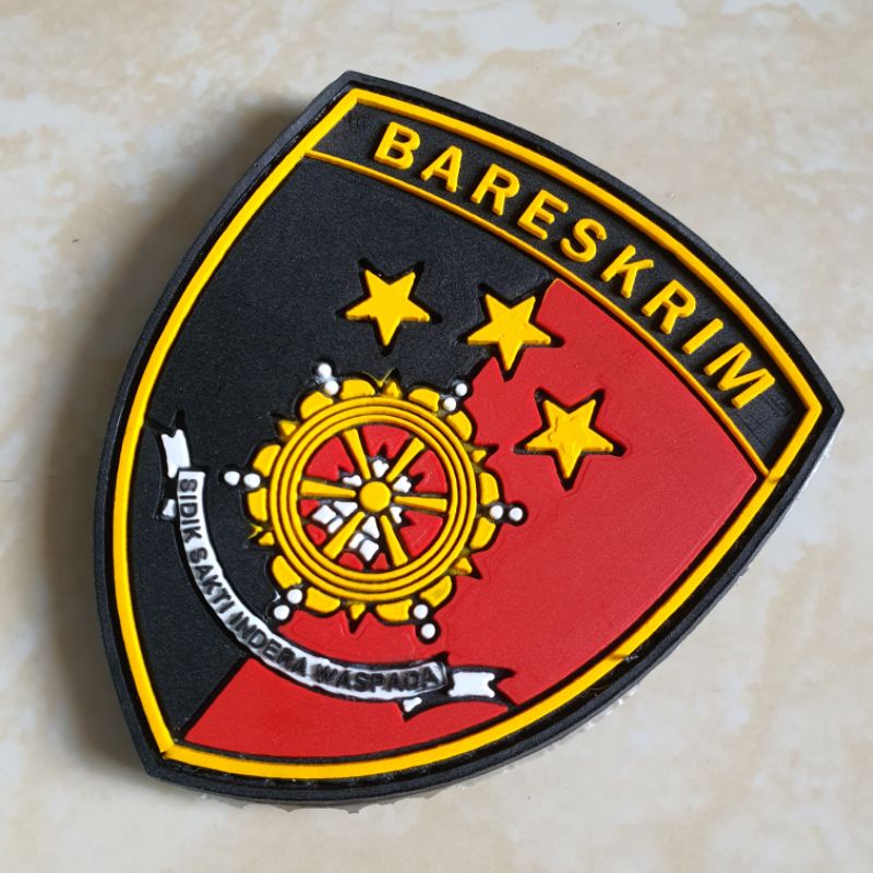 patch rubber logo bareskrim terbaru / polri / polisi / police / tempelan emblem karet velcro