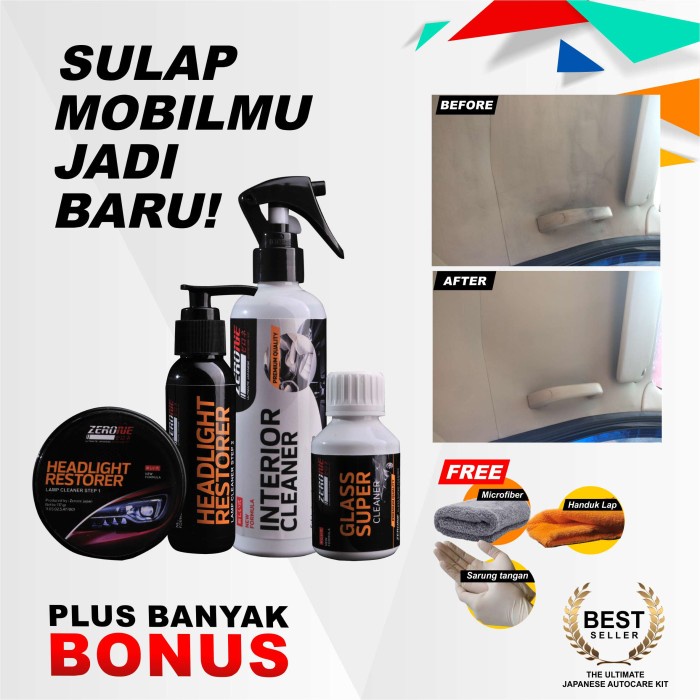 Obat Jamur Mobil Zerone Paket Pembersih Mobil Terbaik Interior Jamur Kaca Poles Headlam