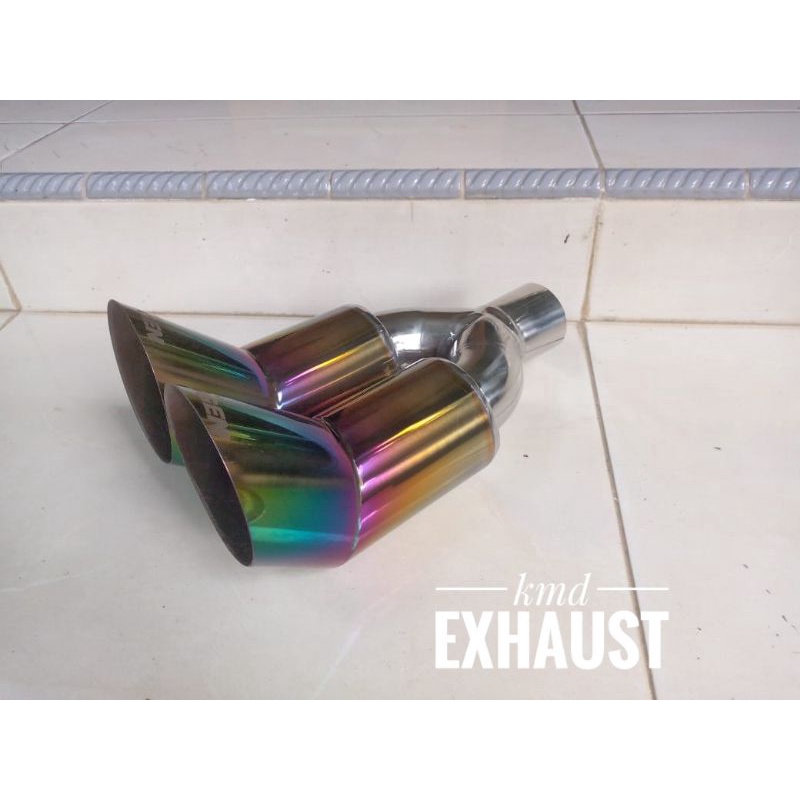 Knalpot 5zigen zigen cabang pelangi universal muffler