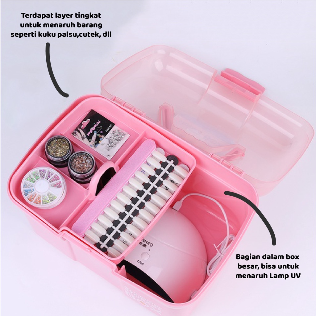 Pretty Box storage / Tempat kuas nailart makeup / Rak kosmetik / Rak makeup