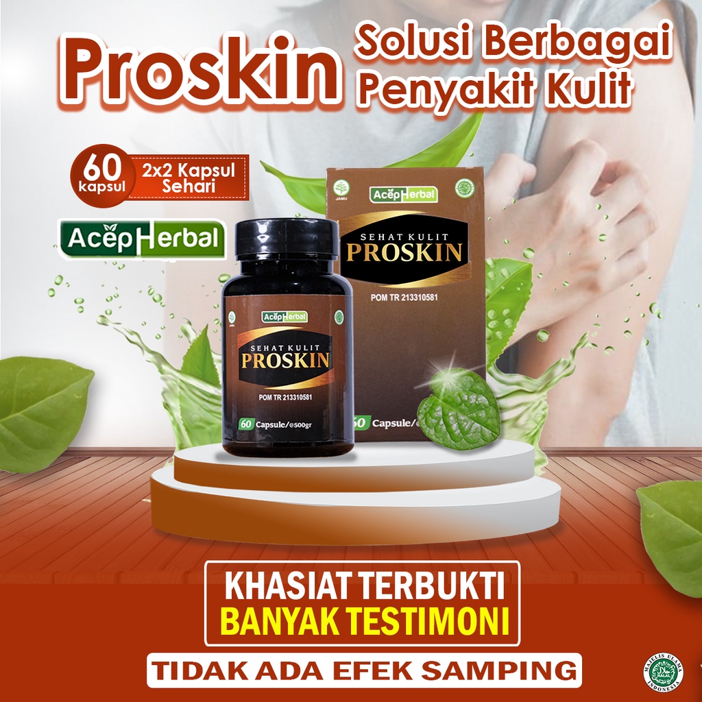 PROSKIN Kapsul Binahong Obat Gatal Kulit Jamur Panu Hapuran Kadas Kurap Eksim Kutu Air Psoriasis Ale