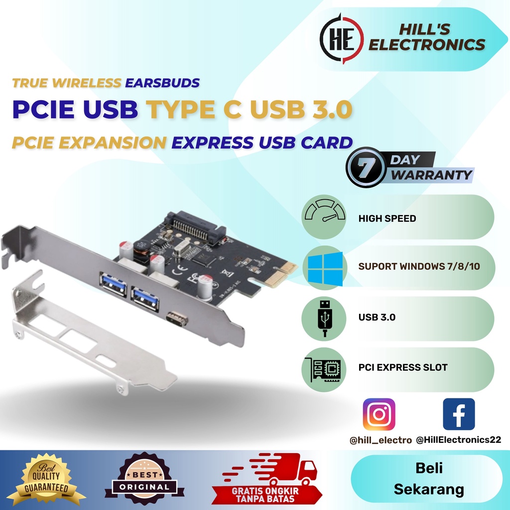 PCIE Usb Type C USB 3.0 Pci Express Usb Card USB 3.1 Expansion Card