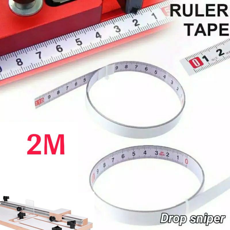 Meteran Tempel Meja Table Saw Scale Bar Steel Ruler Adhesive