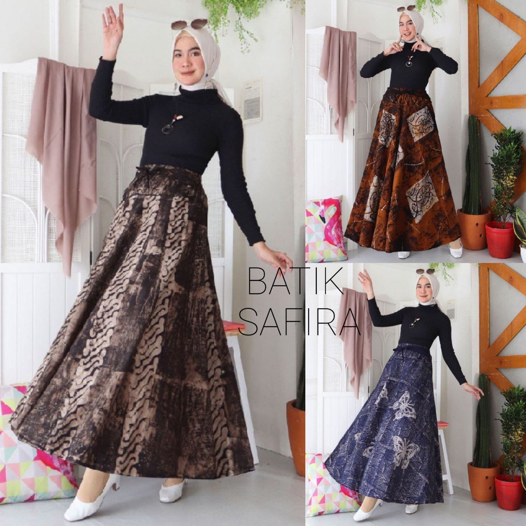 Rok Batik Payung Jumbo Panjang Lebar Dewasa Bawahan Batik Cap Premium Sogan Modern Klasik