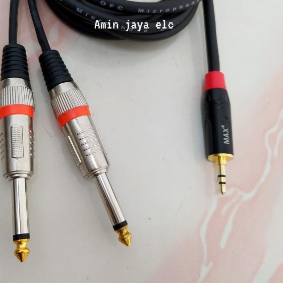 Jack audio 3,5 stereo to dual jack akai 6,5 kabel canare 15 meter - 10 meter