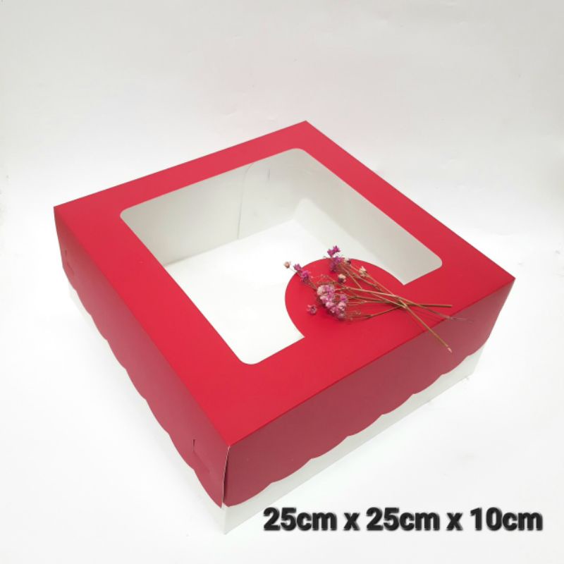 

dus kue / box kue tart / kotak kue ukuran 25x25x10 / 25x25x7cm Tutup Pisah