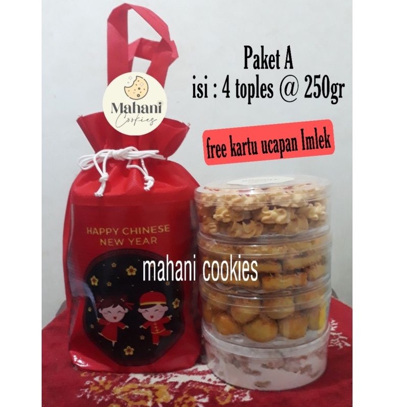 

Humpers Imlek Mahani Cookies Paket A isi 4 Topless 250gr Nastar Wisman Kastengel