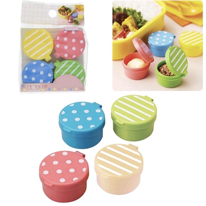 GARIS POLKADOT 1pc Wadah Botol Bumbu Saos Salad Portable Bekal Bento