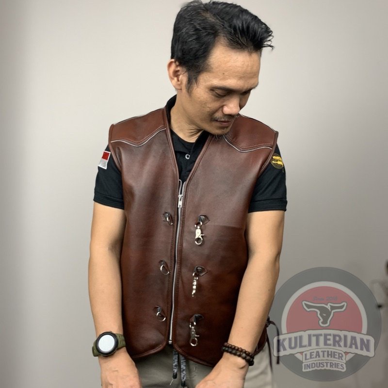 Bikers - ROMPI MOTOR VEST KULIT DOMBA SPINIL ASLI PREMIUM HARLEY DAVIDSON PRIA