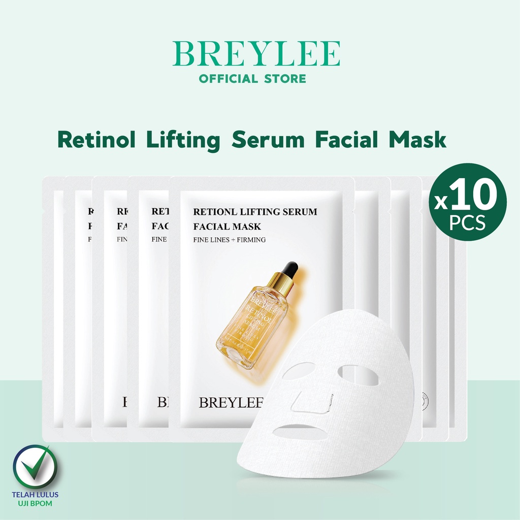 MASKER WAJAH BREYLEE Sheet Mask Retinol Lifting - Anti-aging 10pcs