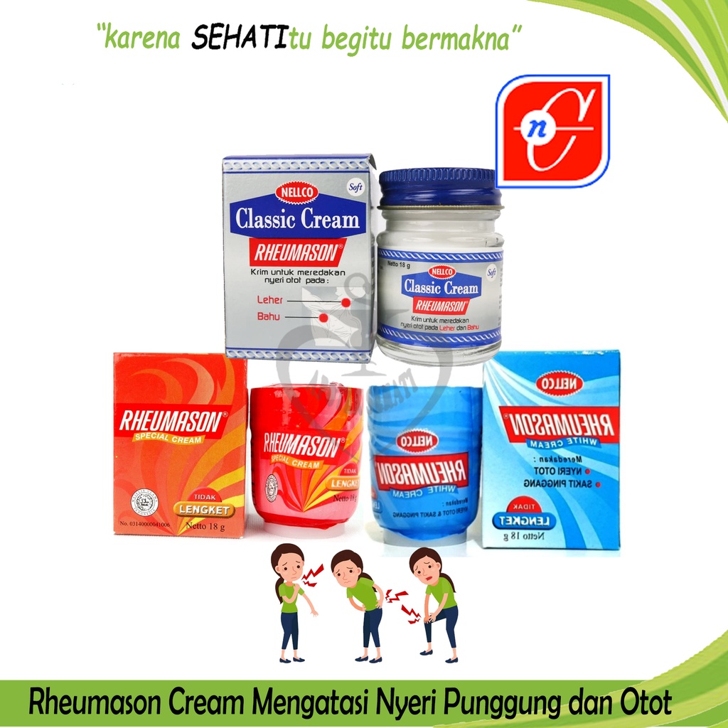 Rheumason White Cream - Pereda Nyeri Otot, Sakit Pinggang Dan Keseleo