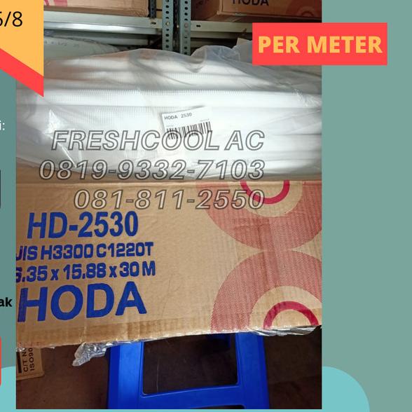 PIPA AC HODA 1/4 X 5/8 UTK AC 2 PK - 2,5 PK (PER METER)