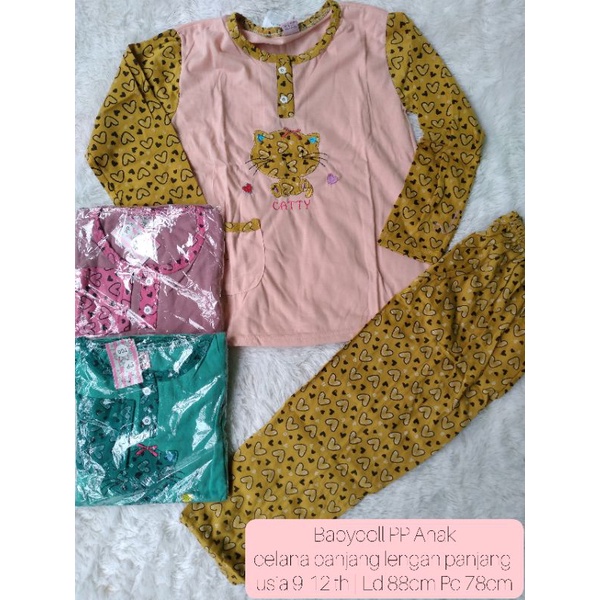 Babydoll Anak Panjang 4-12 tahun | Baju tidur anak lengan panjang