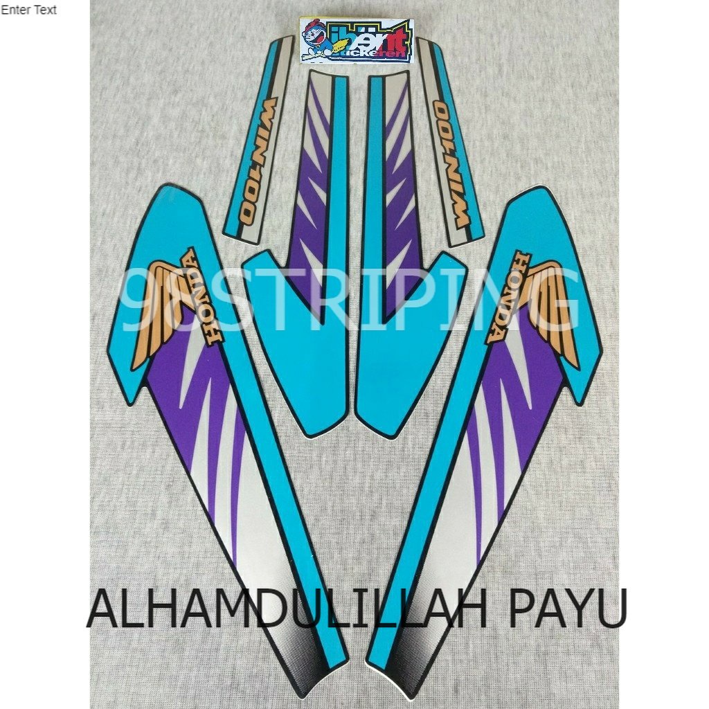 STRIPING LIS STANDAR ORI HONDA WIN100 WIN 100 BIRU TAHUN 1996 1997 POLET STIKER