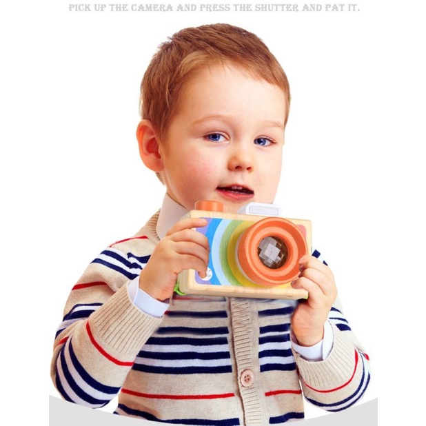 rainbow wooden camera toys / mainan kamera anak