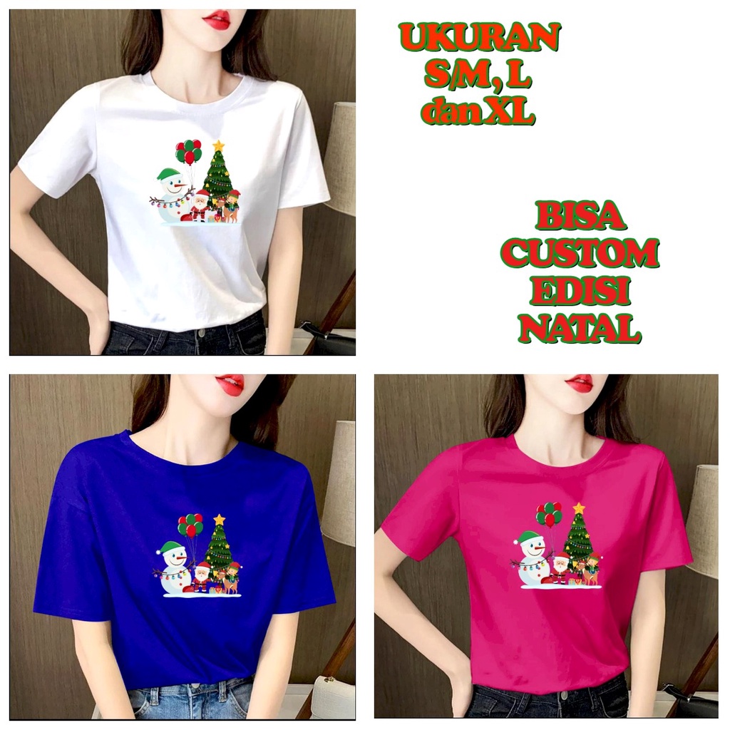 MUKZHOP - BAJU OBLONG CEWEK CHRITSMAS / natal / kaos kece / 2023 / fashion natal / TERBARU / BISA CUSTOM EDISI NATAL