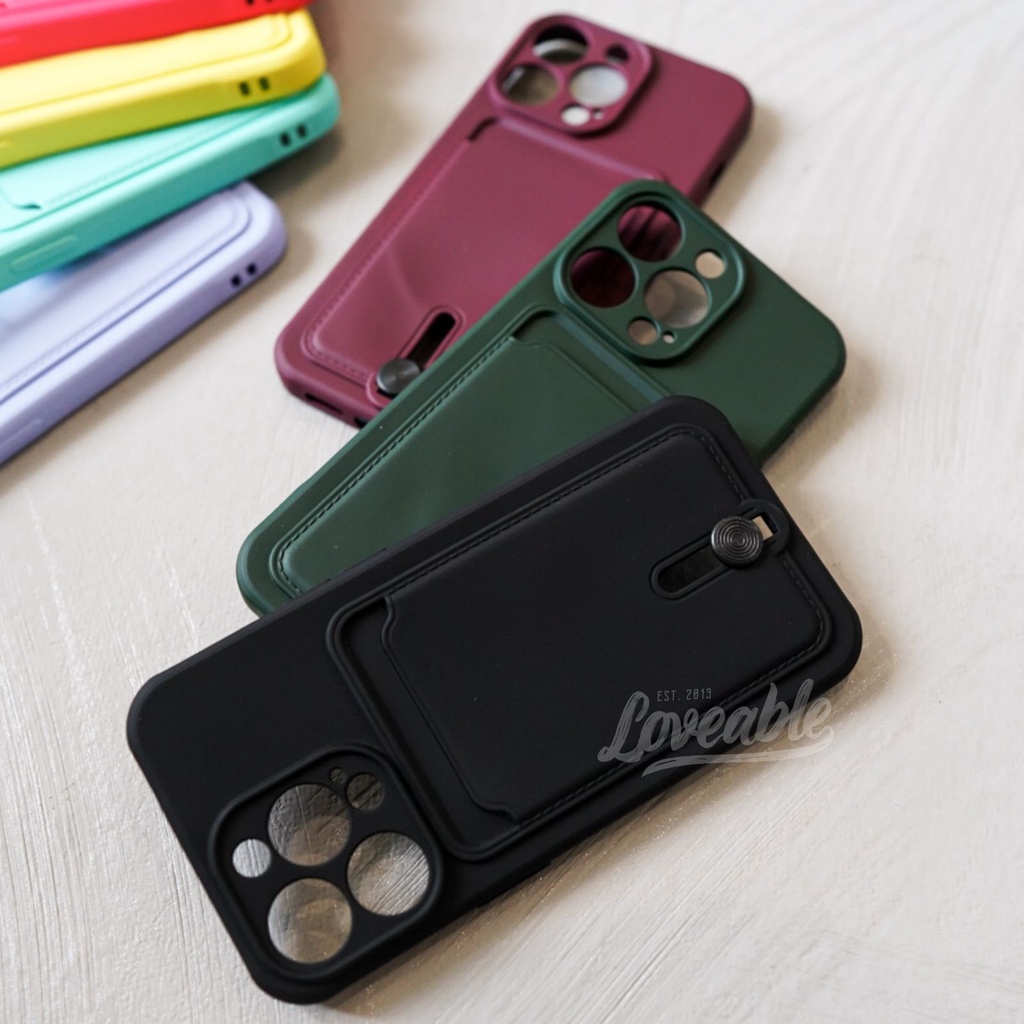 Silicone card holder case iphone for 12 pro max