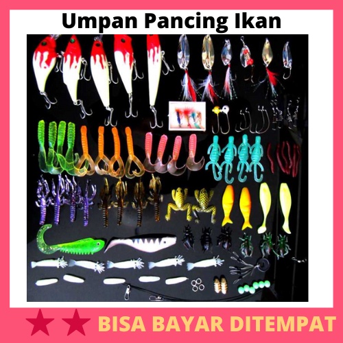 Umpan Pancing Ikan Set Fishing Bait Kit-33 100 PCS / Umpan Pancing Pancingan Mancing Tiruan Buatan P