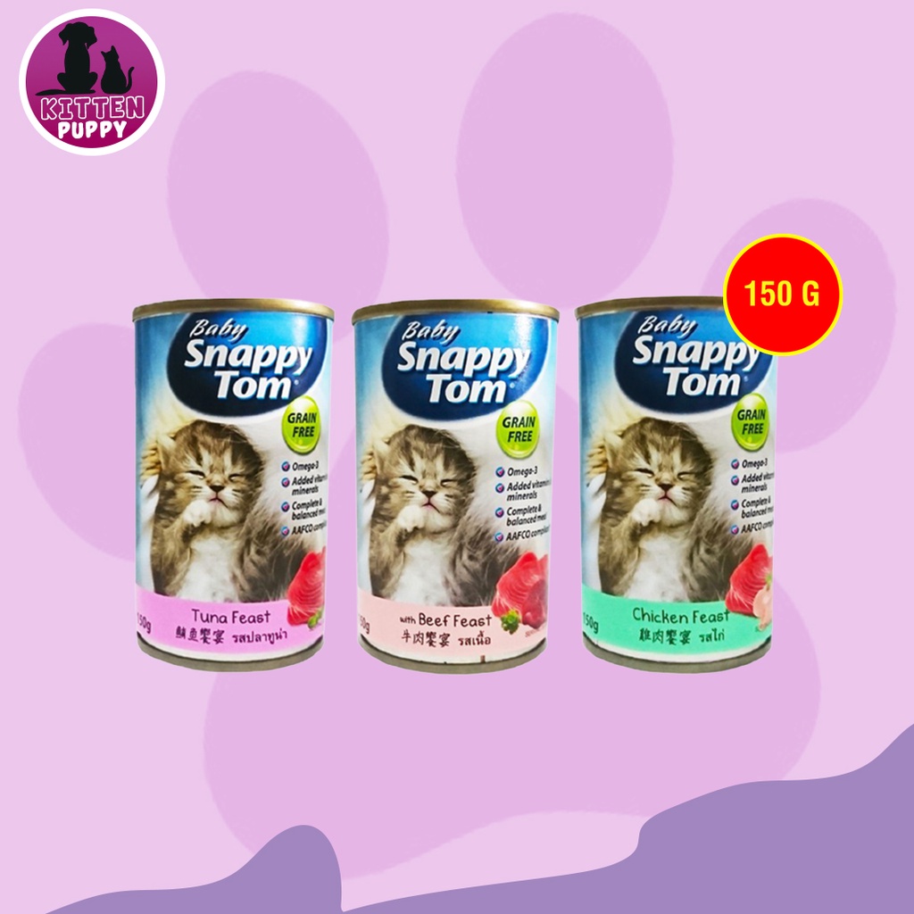 Makanan Kucing Snappy Tom Baby Kaleng 150 gram / CatFood Baby 150gr