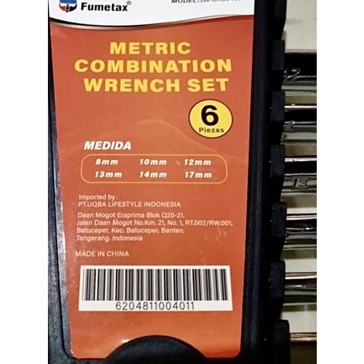 Kunci Ring Pas Set 6pcs KUNCI RING PAS SET 6 pc FUMETAX
