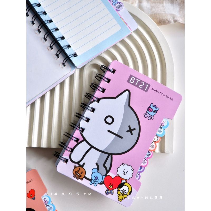 NOTE BOOK SPIRAL BT21/ BUKU DIARY SPIRAL MOTIF BT21 BTS / BUKU NOTES SPIRAL/BUKU CATATAN