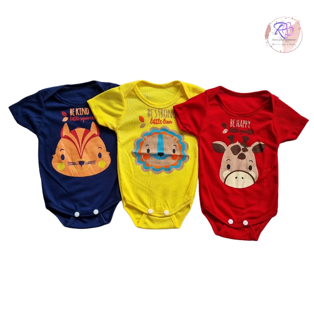 Jumper Bayi RIB Warna Sablon Animal Jumper bayi lucu murah