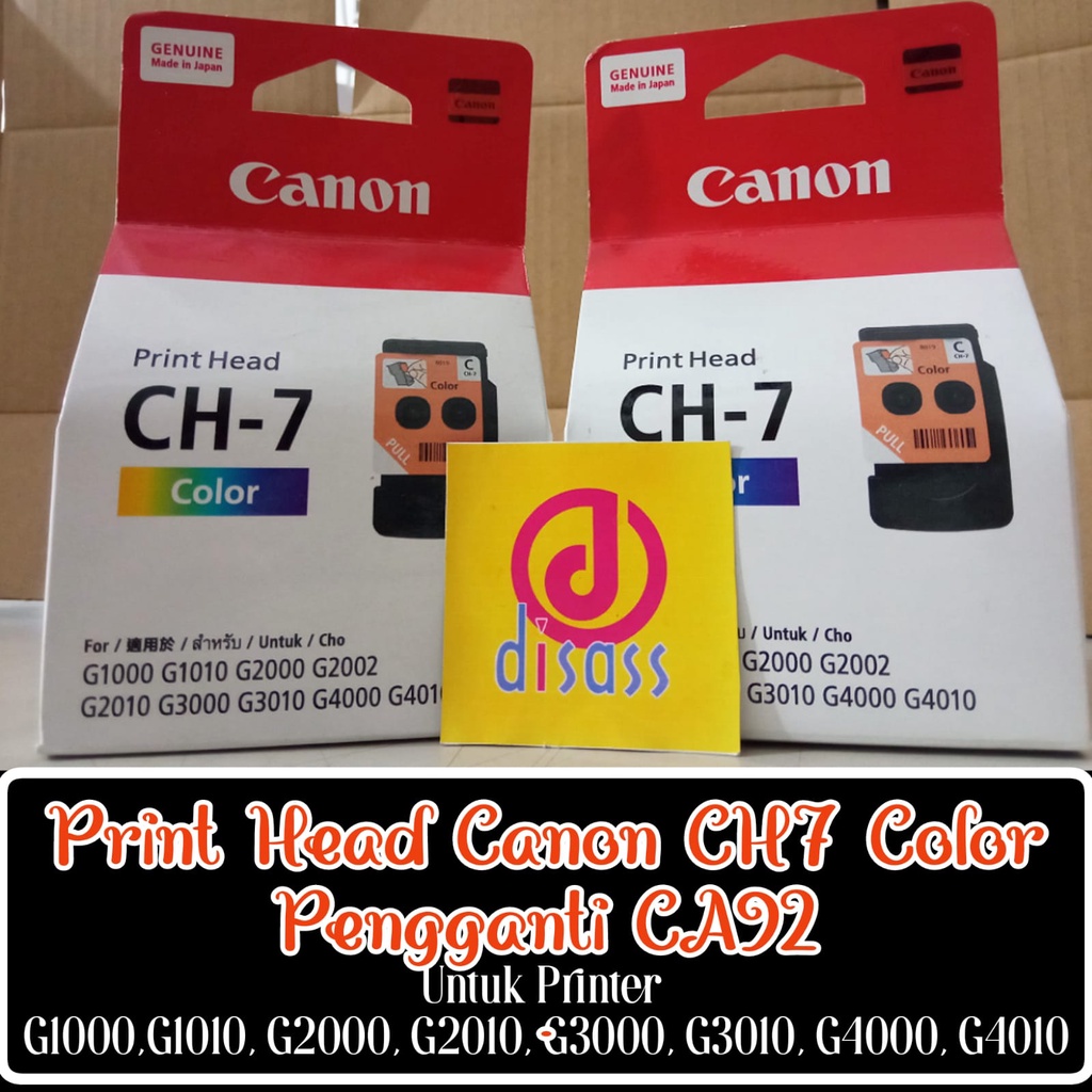CARTRIDGE CANON CH7 WARNA PENGGANTI CANON CA92 PRINTER G2000 G2010 G3010 G1000 -  DISASS JOGJA
