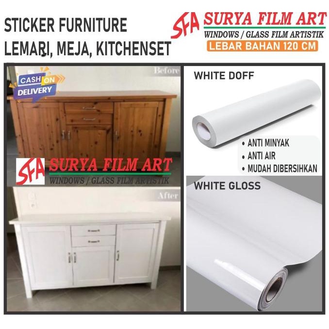 Stiker Putih Polos / White Board / Sticker Vinyl Lemari Meja