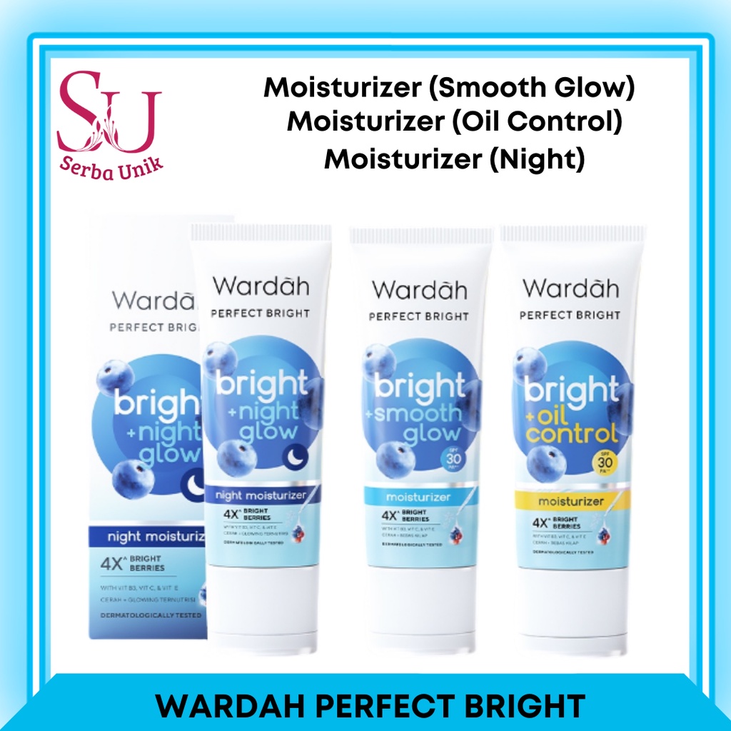 Wardah Perfect Bright Moisturizer Bright Smooth Glow SPF 30 PA+++ 20ml
| Bright Oil Control | Bright Night Glow