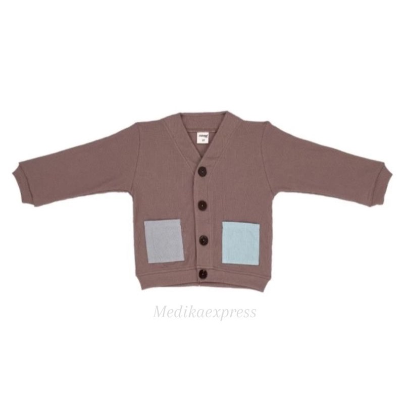 Dialogue Two Tone Pocket Cardigan Waffle / Cardigan Anak / Jaket