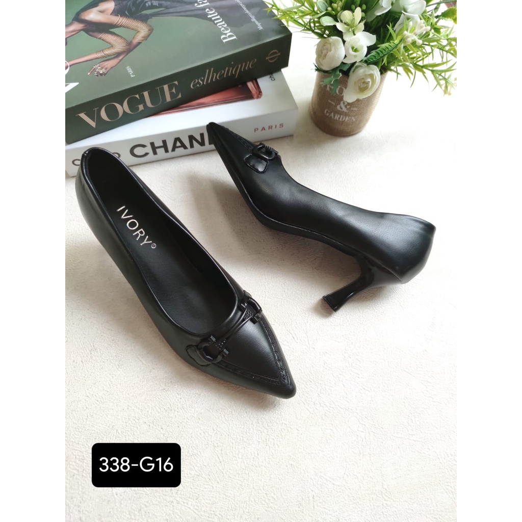 IVORY Sepatu Wanita High Heels 7cm Pantofel Kerja 338-G16