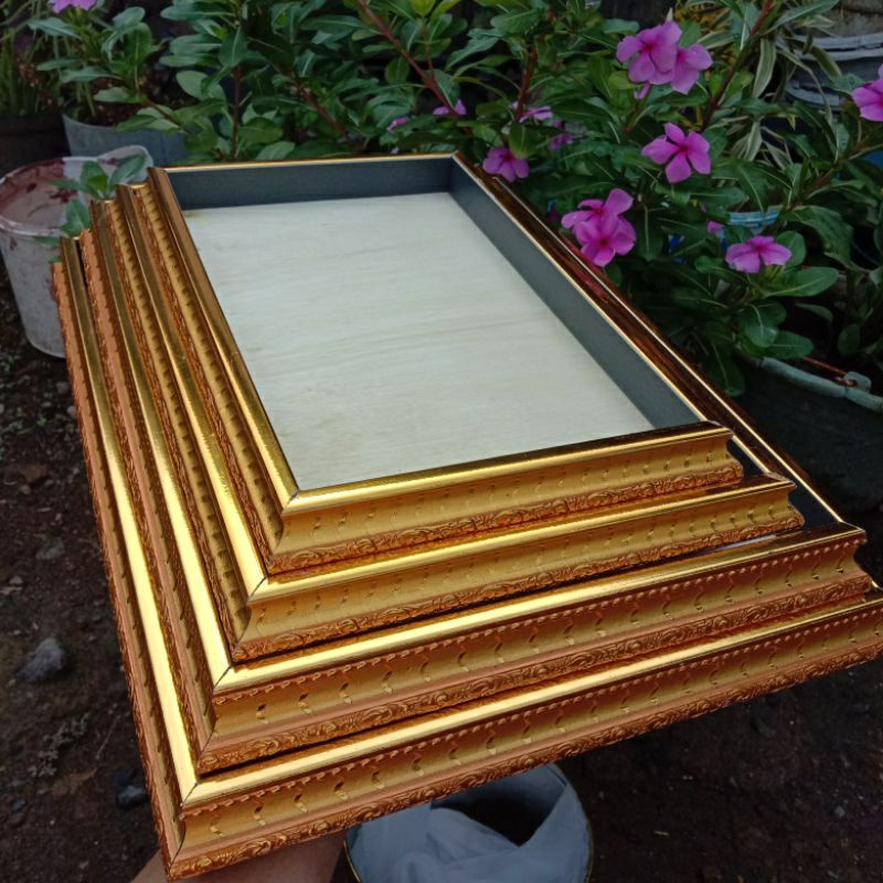 Baki hantaran seserahan fiber frame satu set isi 4 pcs kotak hantaran seserahan fiber frame