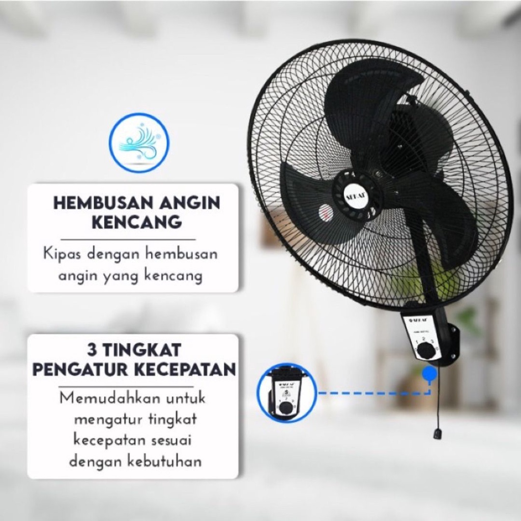 Kipas Angin Dinding / Wall Fan SEKAI HWN 1857 PO ORIGINAL