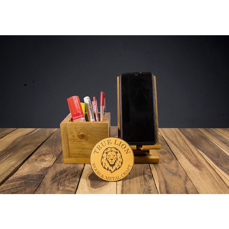 STAND HOLDER HP KAYU/STAND HOLDER MINIMALIS KAYU/TEMPAT STAND HP SERBAGUNA