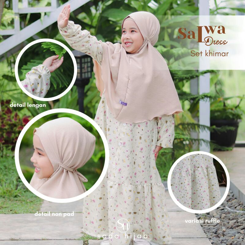 SALWA KIDS SET (GAMIS+JILBAB) ORI SADA HIJAB UK S-XXL