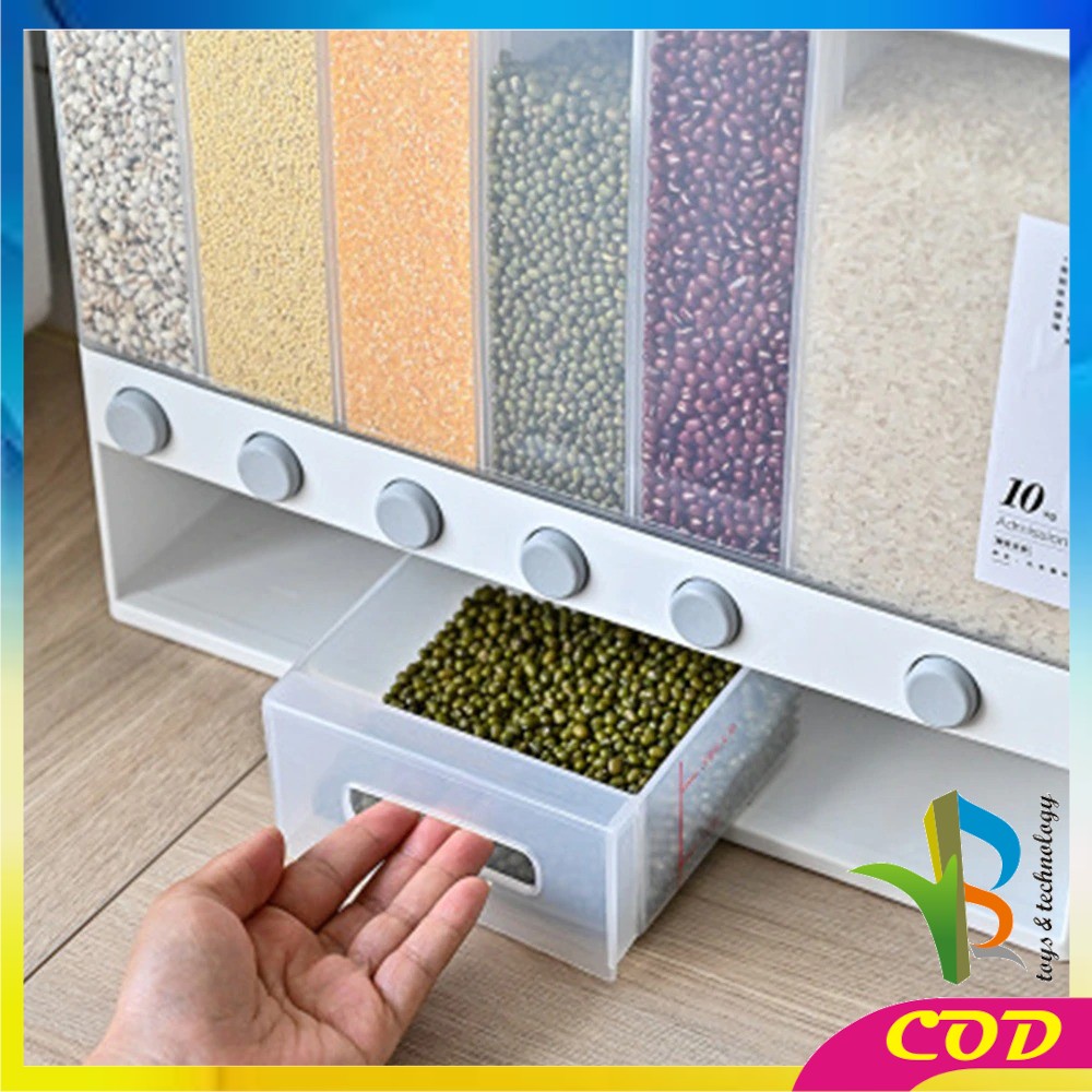 RB-C194 Dispenser Makanan Kering Tempat Penyimpanan Beras Sereal Biji Bijian Rice Box Food Dispenser