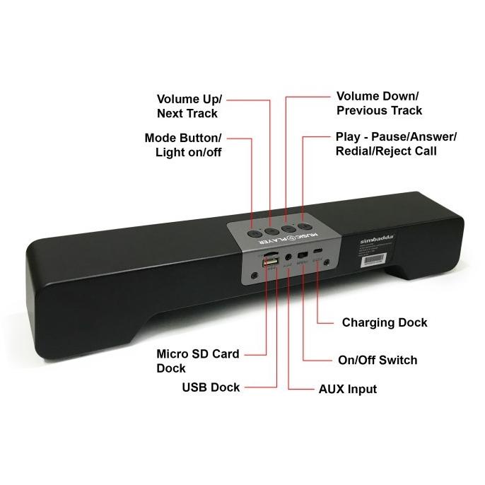 SIMBADDA CST 350N MINI |SPEAKER BLUETOOTH SOUNDBAR PORTABLE SUPER BASS EE6464F