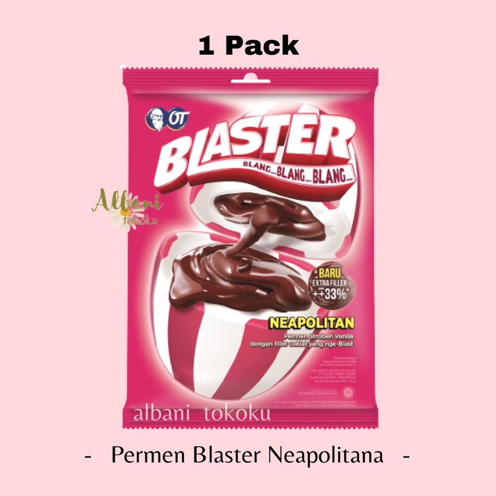 

Permen Blaster Neapolitan Kemasan 125 gr - Permen Blaster Isi 50 Pcs - Vanilla Strawberry Coklat - Blaster - Permen Isi Coklat