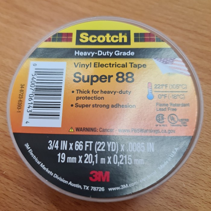 

Tape 3M Scotch Super 88 Vinyl Tape Hitam