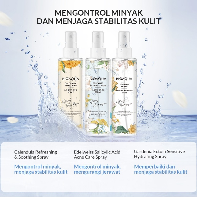 BIOAQUA Flower Series Face Mist Spray 150 ML / Hydrating / Brightening / Soothing