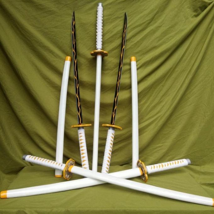 [Dijual] Katana Kayu Zenitsu Demon Slayer Kimetsu No Yaiba Berkualitas