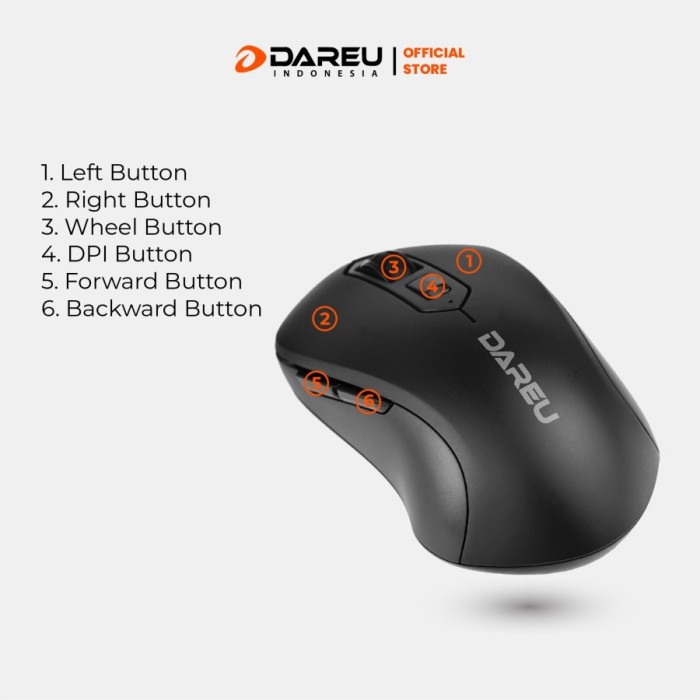 Mouse Dareu LM115G Wireless / Mouse Office LM-115G