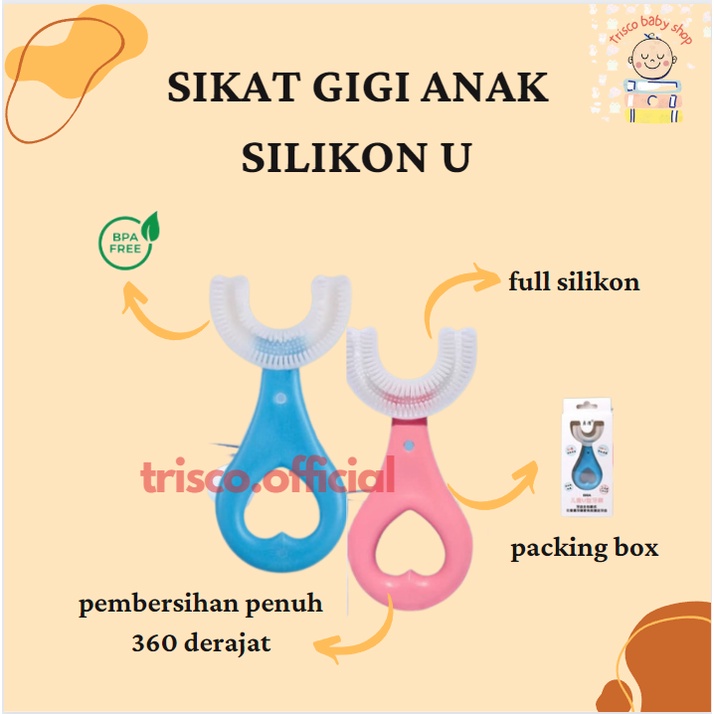 Trisco Sikat Gigi Anak Silikon Bentuk U Anti sedak Jombang