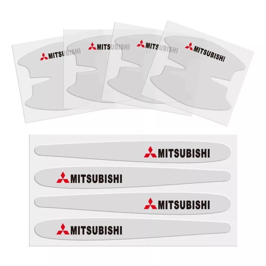 8PCS/set stiker Sticker logo pelindung anti lecet gores gagang handle pintu mobil Untuk Mitsubishi Suzuki Toyota Honda Suzuki