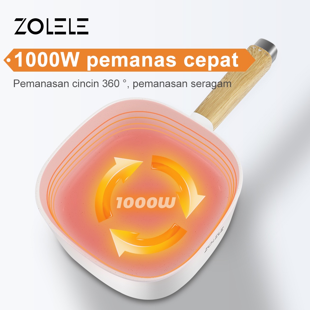 ZOLELE Panci Listrik Multifungsi 3L Elektric Masak Cooker Serbaguna 4 in 1 Food Frypan Hotpot 2-Layer Panci Pot FDA Kukus Steamer Low Watt   with Gagang Anti Melepuh Panci Anti Lengket Peralatan Fryer Dapur Panci Kukus Deep Rebus Kitchen Portable ZC306