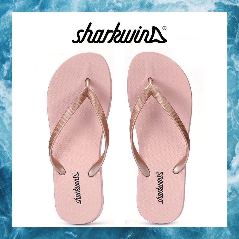 Sharkwin Sandal Wanita Wedges Murah Jepit anti slip Flip Flops Slippers WSP019 pink