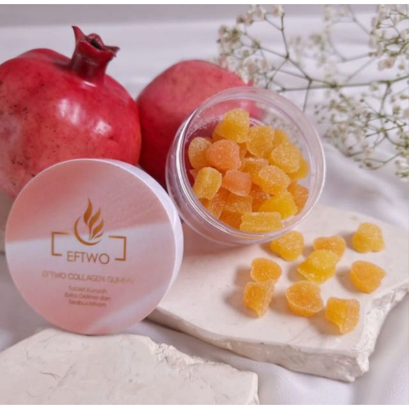 Moonieshopline Eftwo Gummy Collagen Suplemen Kecantikan Anti Aging Collagen