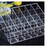 Tempat Lipstik Akrilik Organizer Lipstic Holder 24 Grid Holder Rak Lipstik Kuas Multifungsi