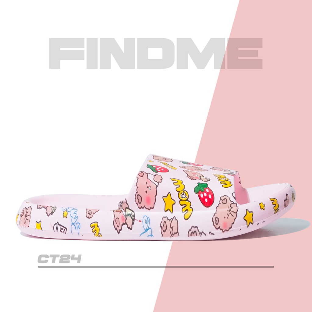 SANDAL WANITA DESIGN UNIK GAMBAR GAMBARAN BERUANG BAHAN RUBBER IMPORT CT24