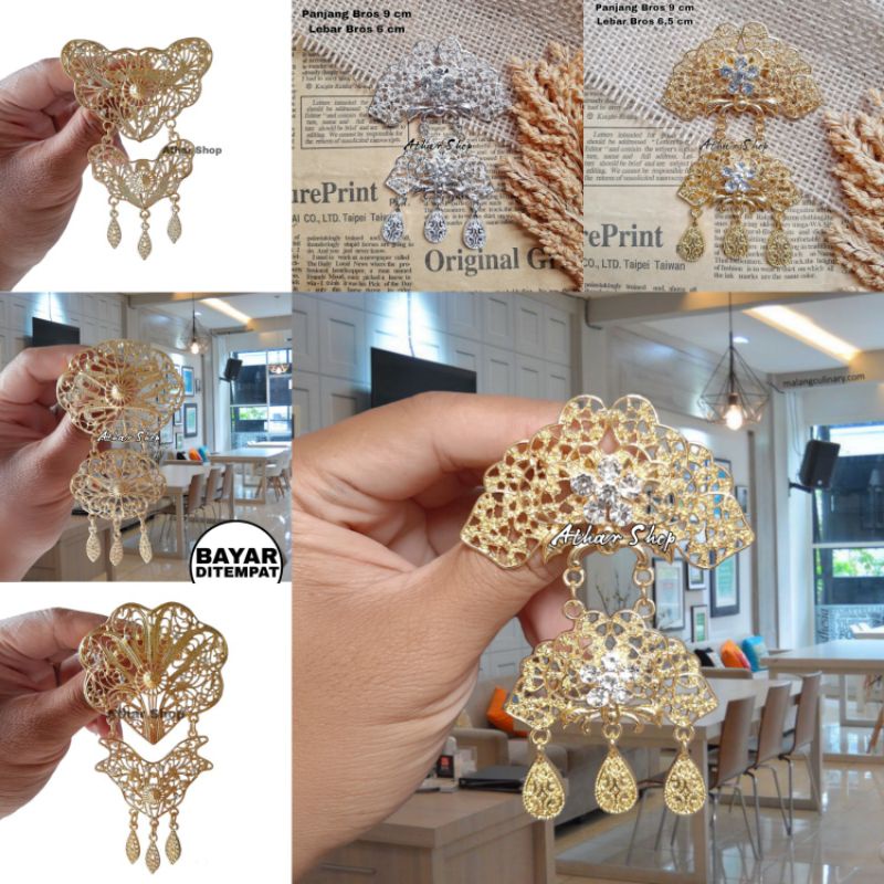Bros susun 2 etnik bros kebaya rumah gadang kutubaru aksesoris wanita